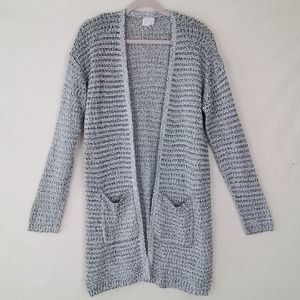 Womens Long Cardigan Sweater Size S Black‎ White Blended by Dee Elly